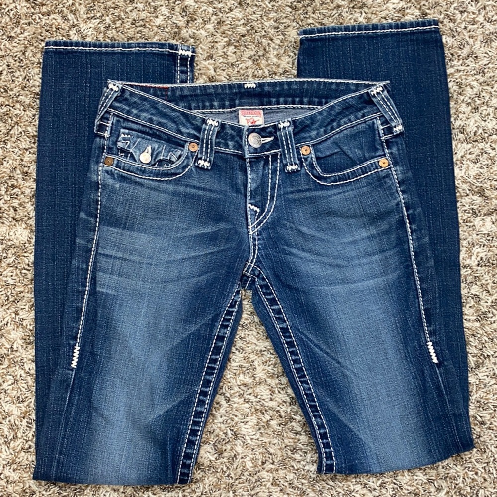 Vintage True Religion Dark Wash Boot Cut Jeans Size 28